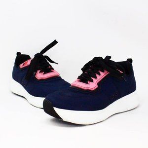 *ON SALE* PRADA #32923 Navy and Pink Nylon Sneakers (US 7.5 EU 37.5)